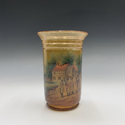 Lot 1005 - A continental amber glass vase, circa 1900,...