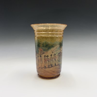 Lot 1005 - A continental amber glass vase, circa 1900,...