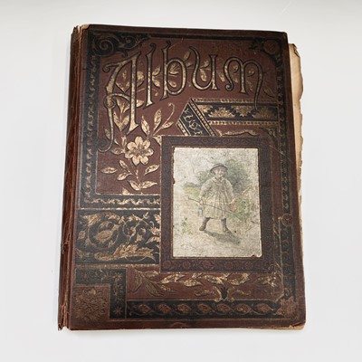 Lot 356 - A Victorian scrap album with contents. 37cm x...