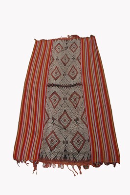 Lot 227 - An East Timor blanket, with lozenge hooked gul...