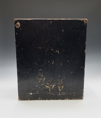 Lot 253 - A Japanese black lacquered table cabinet, 19th...