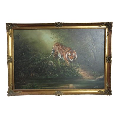 Lot 625 - J.F.Sim (20th century British School) Tiger in...