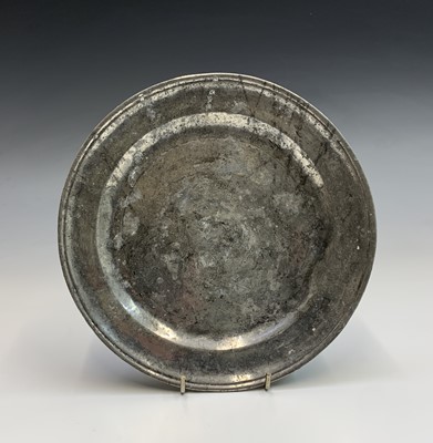 Lot 598 - Three pewter candle wall sconces, height 27cm,...