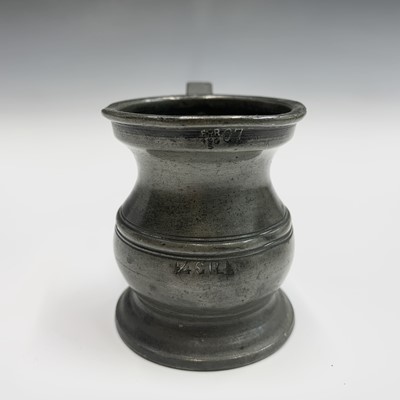 Lot 598 - Three pewter candle wall sconces, height 27cm,...