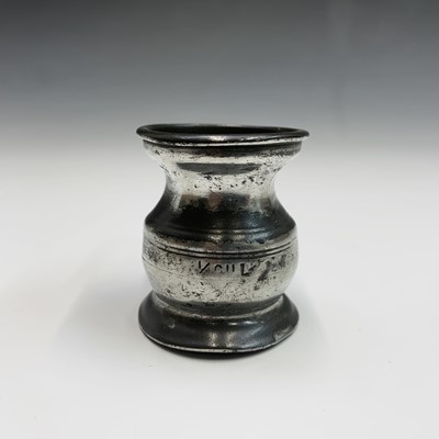 Lot 598 - Three pewter candle wall sconces, height 27cm,...