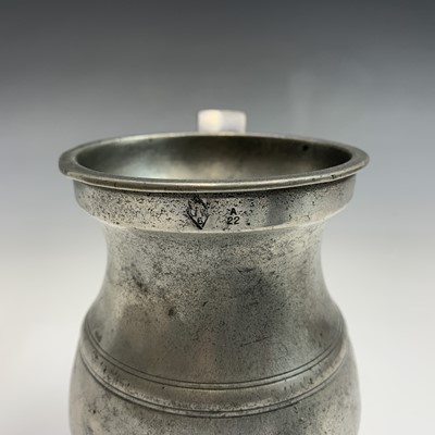 Lot 598 - Three pewter candle wall sconces, height 27cm,...