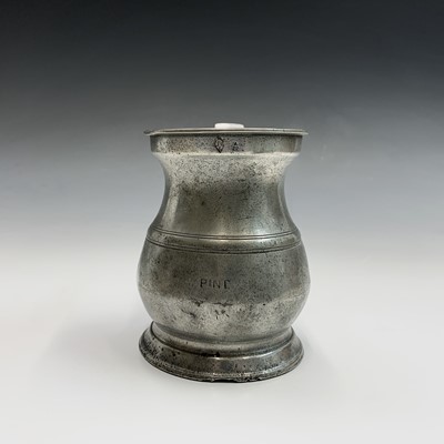 Lot 598 - Three pewter candle wall sconces, height 27cm,...