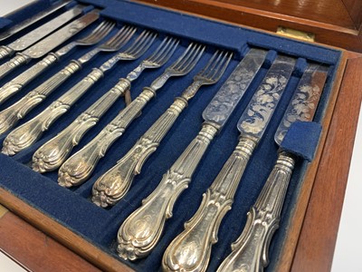 Lot 182 - A set of eighteen dessert knives and forks...