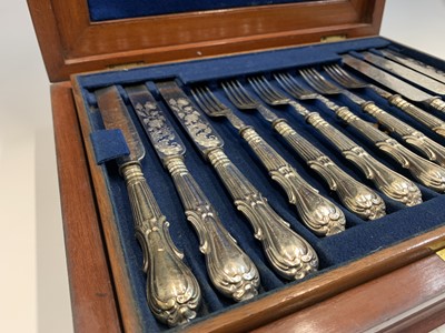 Lot 182 - A set of eighteen dessert knives and forks...
