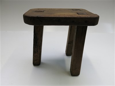 Lot 71 - A Cornish rustic milking stool, 19th century,...