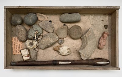 Lot 494 - A box of antiquities and fossils to include...