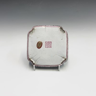 Lot 37 - A Chinese Canton enamel tray, 18th century,...