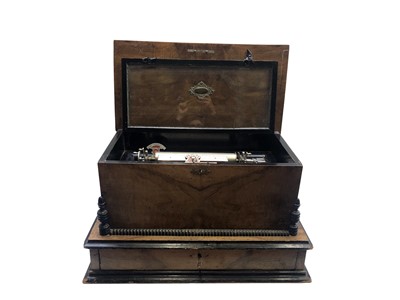 Lot 236 - A Swiss interchangeable cylinder music box by...