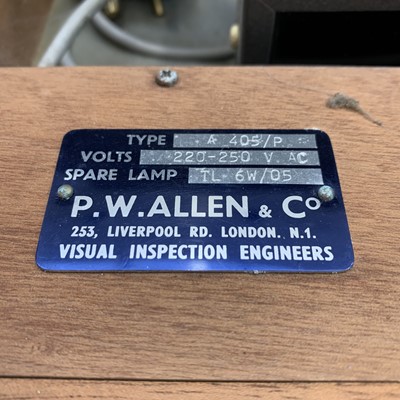 Lot 382 - A P.W.Allen & Co. ultraviolet Type A 405/P...