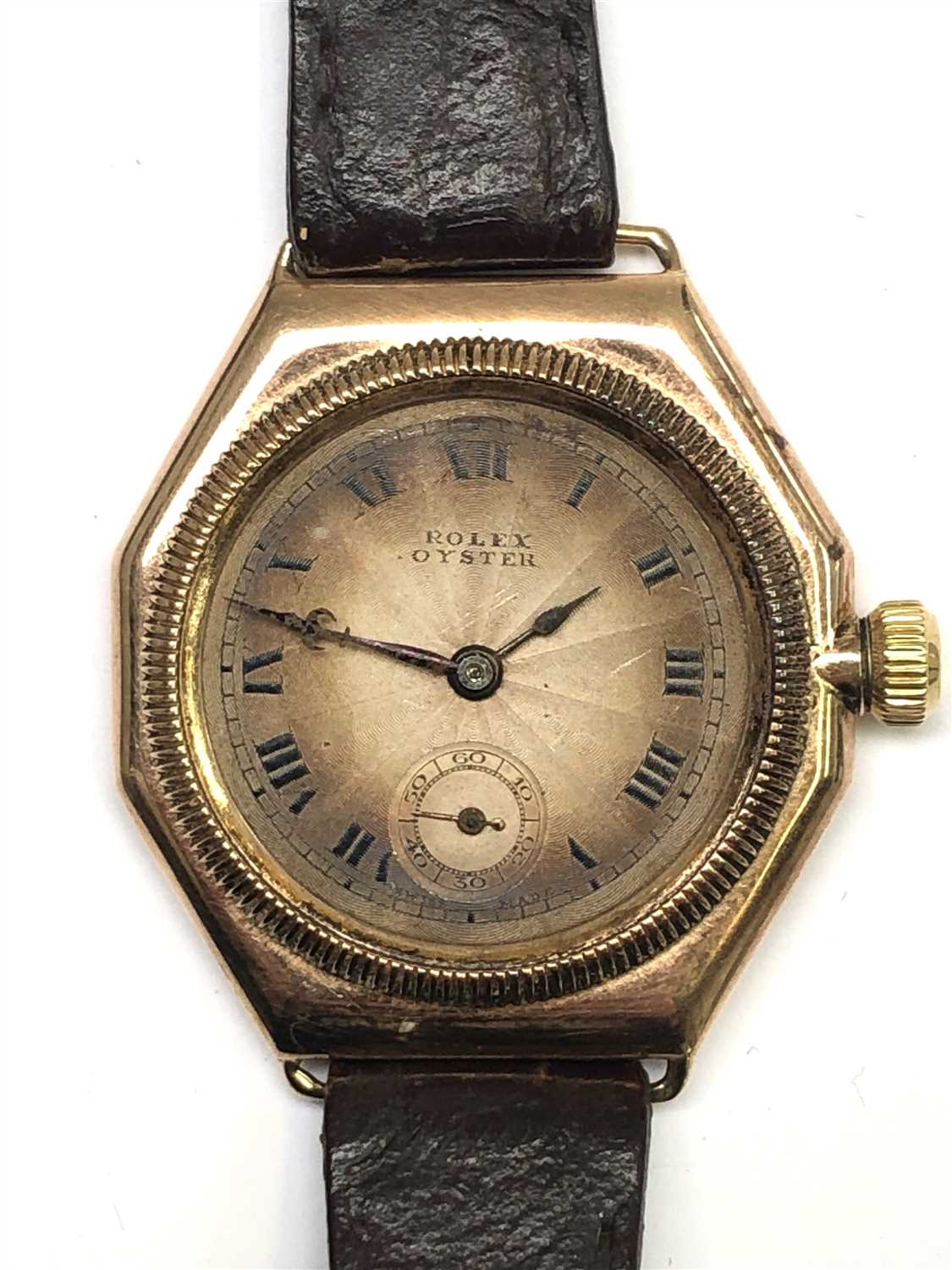 Lot 2572 - A Rolex Oyster gold trench style octagonal