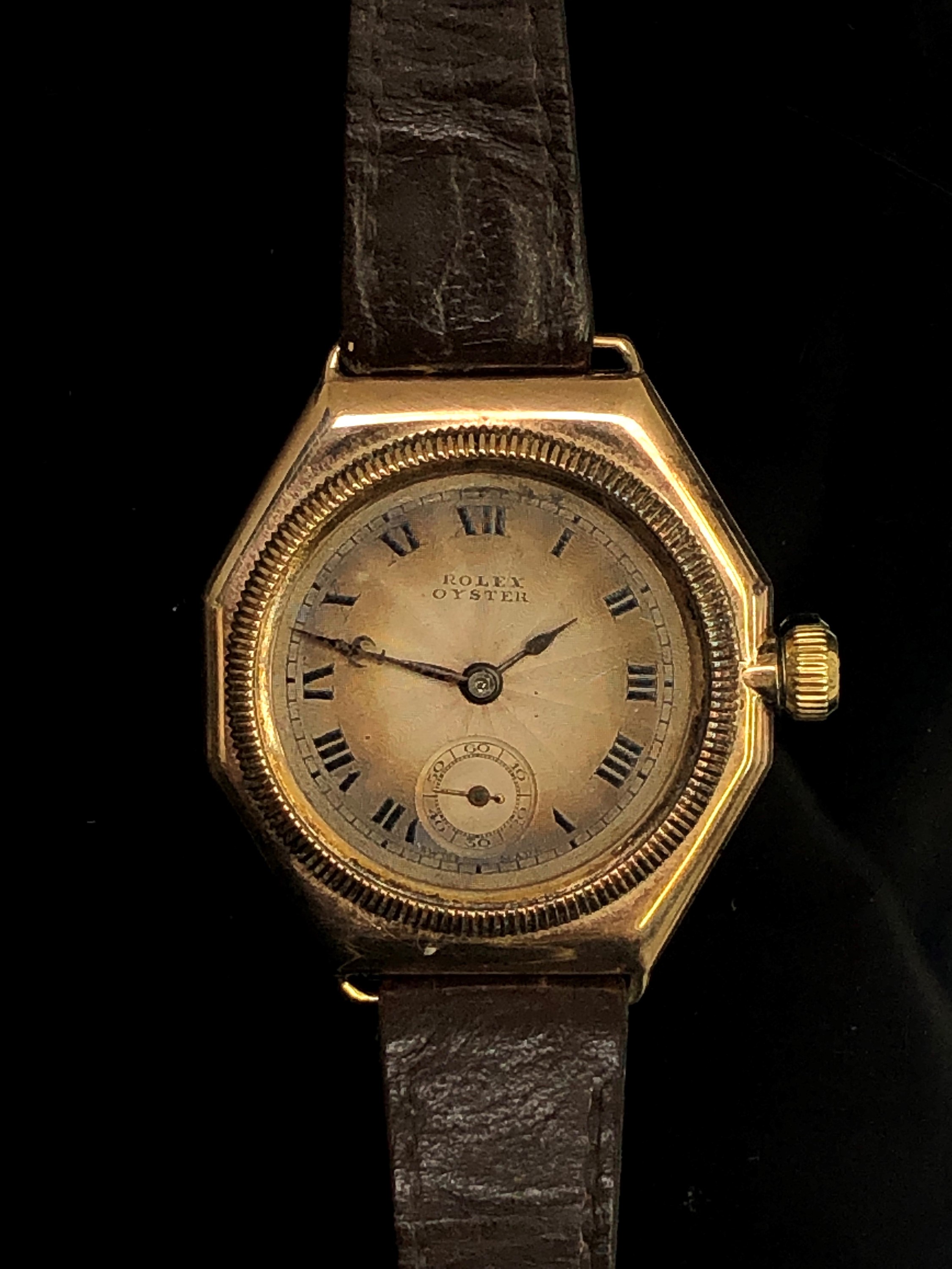 Lot 2572 - A Rolex Oyster gold trench style octagonal