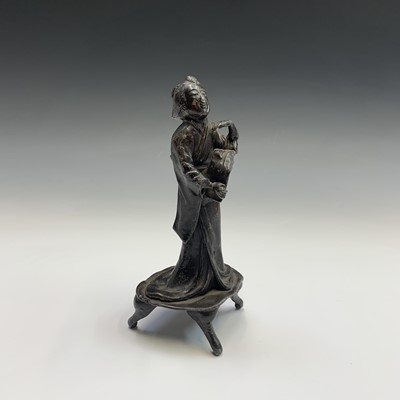 Lot 347 - A Japanese bronze figure of a Geisha, 19th...