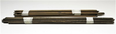 Lot 176 - Two sets of brass stair rods, length 85cm; 69cm.