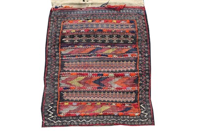 Lot 499 - A Persian saddle bag with flatwoven back, 50 x...