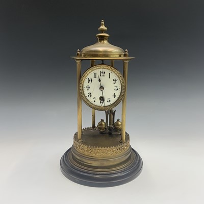 Lot 2930 - A German 400 day torsion anniversary clock of...