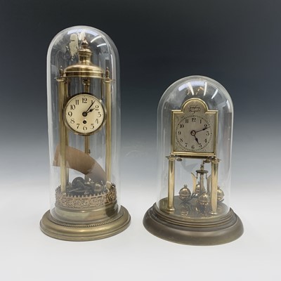 Lot 2932 - A German brass 30 day torsion clock of portico...