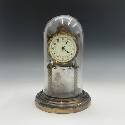 Lot 2933 - A German brass 400 day torsion clock, on twist...