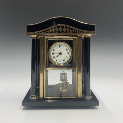 Lot 2935 - A German 400 day torsion clock, in a black...