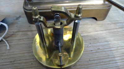 Lot 2936 - A German 400 day brass four glass torsion...
