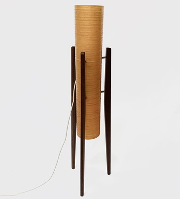 Lot 399 - A 1970s teak "Rocket" floor standing lamp,...