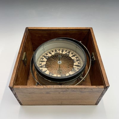 Lot 485 - A marine dry card compass, paper card...