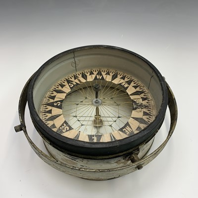 Lot 485 - A marine dry card compass, paper card...