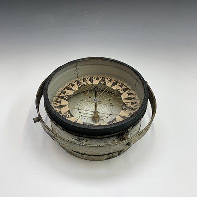 Lot 485 - A marine dry card compass, paper card...