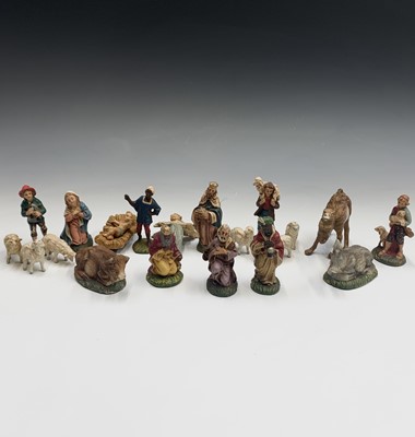 Lot 454 - An Italian composition presepio twenty piece...