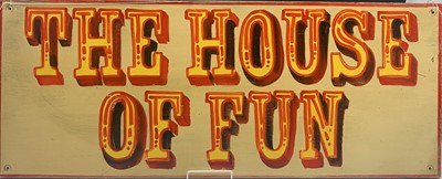 Lot 480 - A sign written wooden sign 'HOUSE OF FUN'....