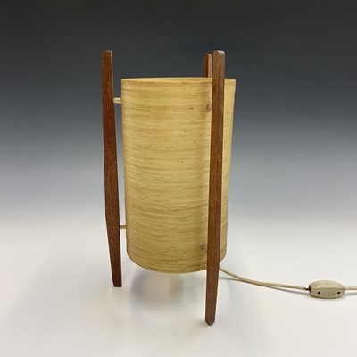 Lot 399A - A 1970s teak "Rocket" lamp, with cylindrical...