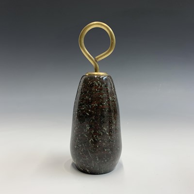 Lot 498 - A Cornish serpentine door stop with brass loop...