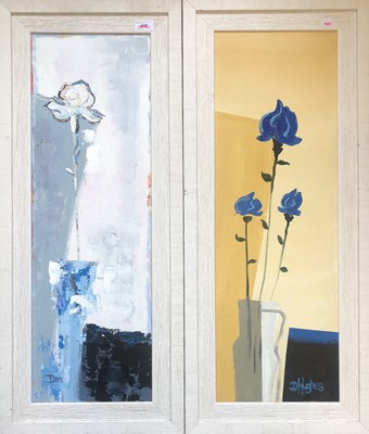 Lot 732 - Don HUGHES (1933) Flowers in a vase Oil on...