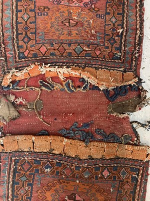 Lot 498 - A Soumakh saddle bag, 117 x 51cm.