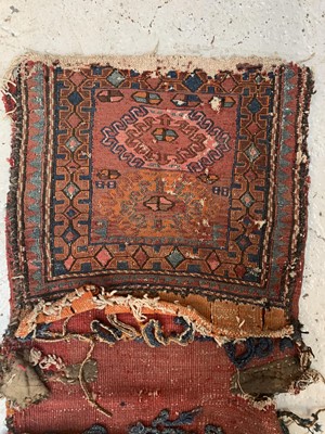 Lot 498 - A Soumakh saddle bag, 117 x 51cm.