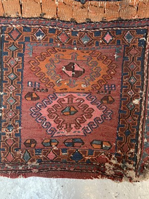 Lot 498 - A Soumakh saddle bag, 117 x 51cm.