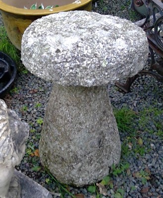 Lot 2032 - A 19th century granite circular staddle stone....