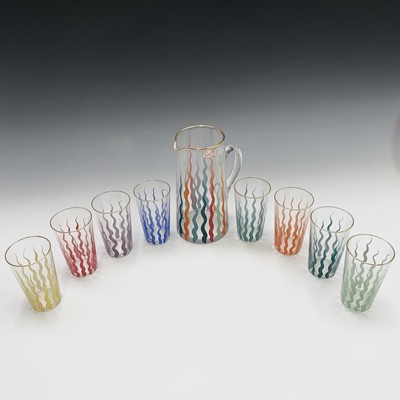 Lot 908 - A French glass lemonade set by Leville, Paris,...