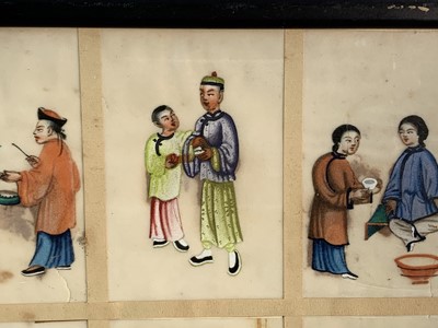 Lot 137 - A set of six Chinese rice paper paintings,...