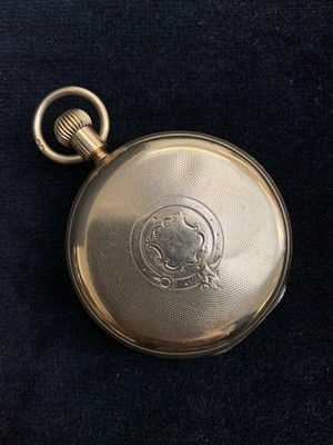 Lot 806 - An 18ct gold cased full hunter keyless pocket...