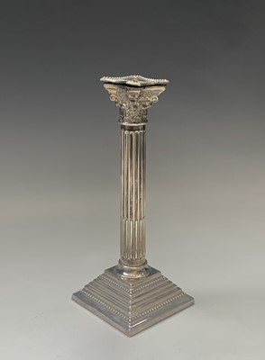 Lot 155 - A pair of filled silver classical column...