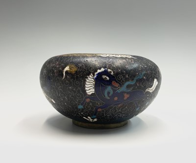 Lot 192 - A Chinese and cloisonne bronze bowl, decorated...