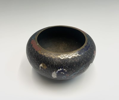 Lot 192 - A Chinese and cloisonne bronze bowl, decorated...
