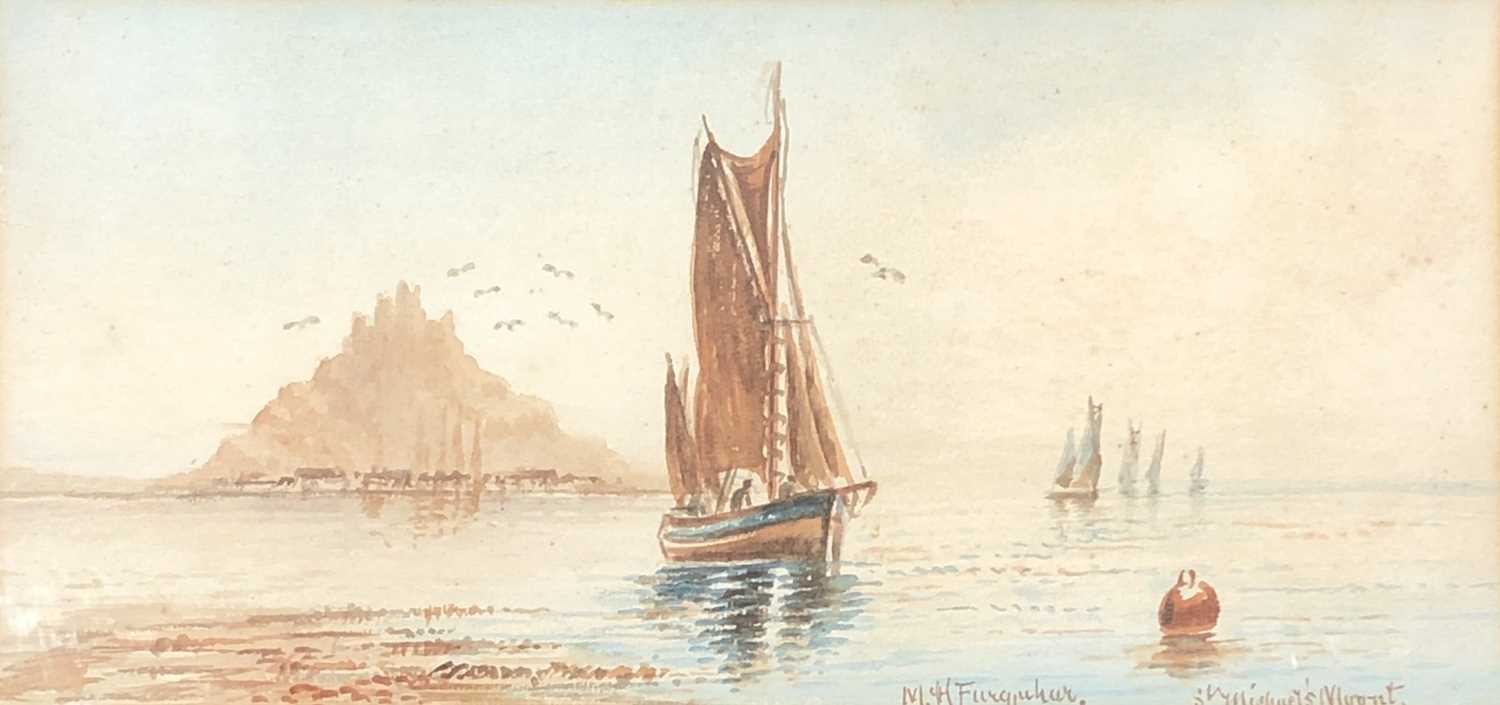 Lot 1536 - A late 19th-century watercolour, boats before...