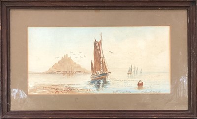 Lot 1536 - A late 19th-century watercolour, boats before...