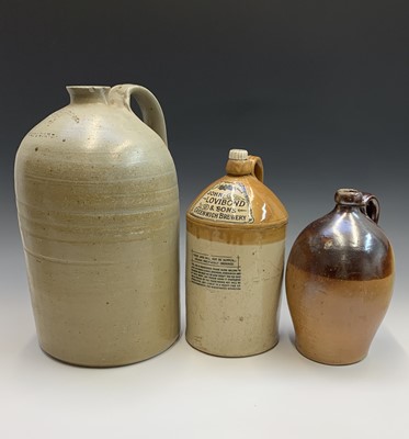 Lot 585 - A stoneware flagon inscribed 'John Lovidond &...